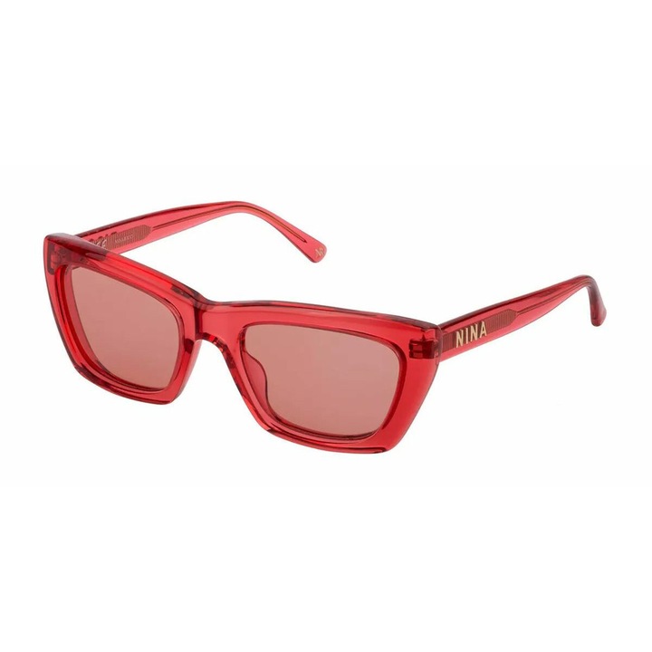 Ochelari de Soare Dama Nina Ricci SNR251-5409WE, Rosu, UV400, Policarbonat, Categoria 2, ø 54 mm