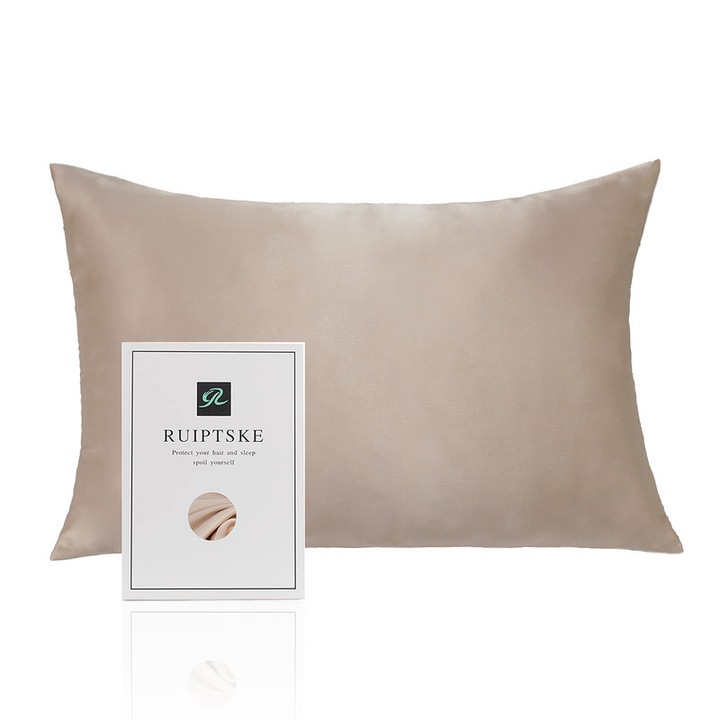 Калъфка за възглавница RUIPTSKE, естествена коприна, 50x70 см, цвят шампанско