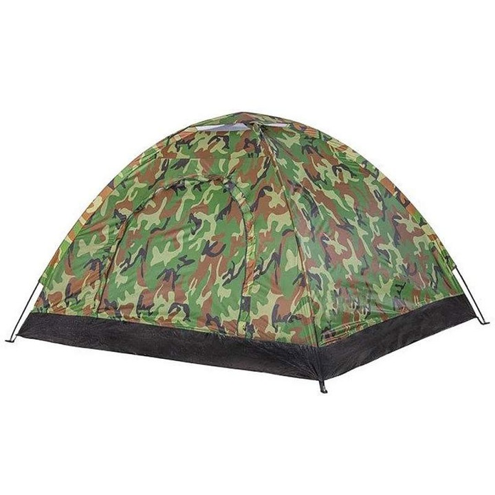 Cort Camping pentru 4 persoane, Impermeabil, 200x200x135, Army