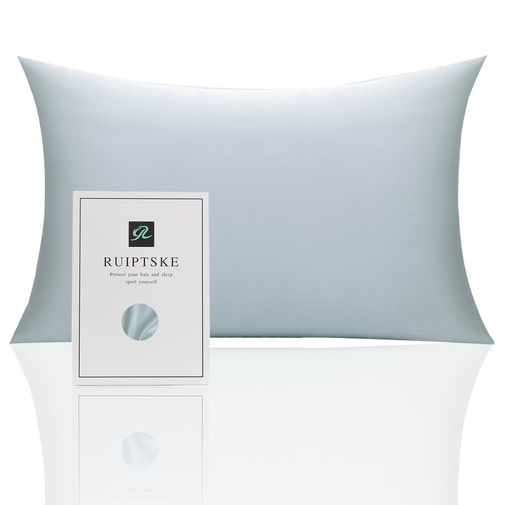 Калъфка за възглавница от естествена коприна, RUIPTSKE® 50x70, черничева коприна, светлозелена