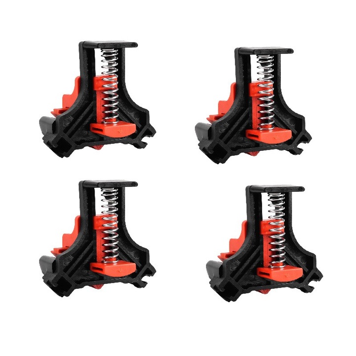 [Instrument auxiliar functional] Clema pentru prelucrarea lemnului DIY cu unghi drept, 4 piese, instrumente pentru prelucrarea lemnului, fixator de rame foto multifunctional si durabil, scule manuale reglabile cu deschidere mare