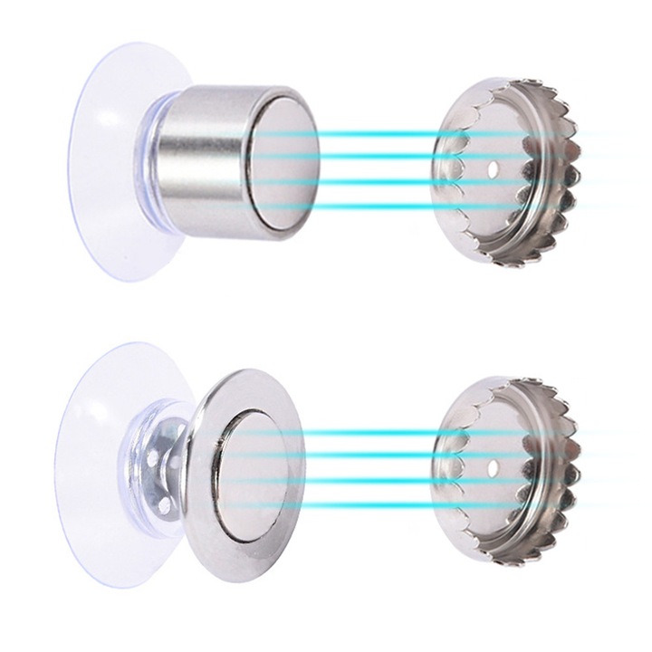 Suport de sapun magnetic din otel inoxidabil, set 2 bucati, argintiu, 3.1x2.6x1.5cm