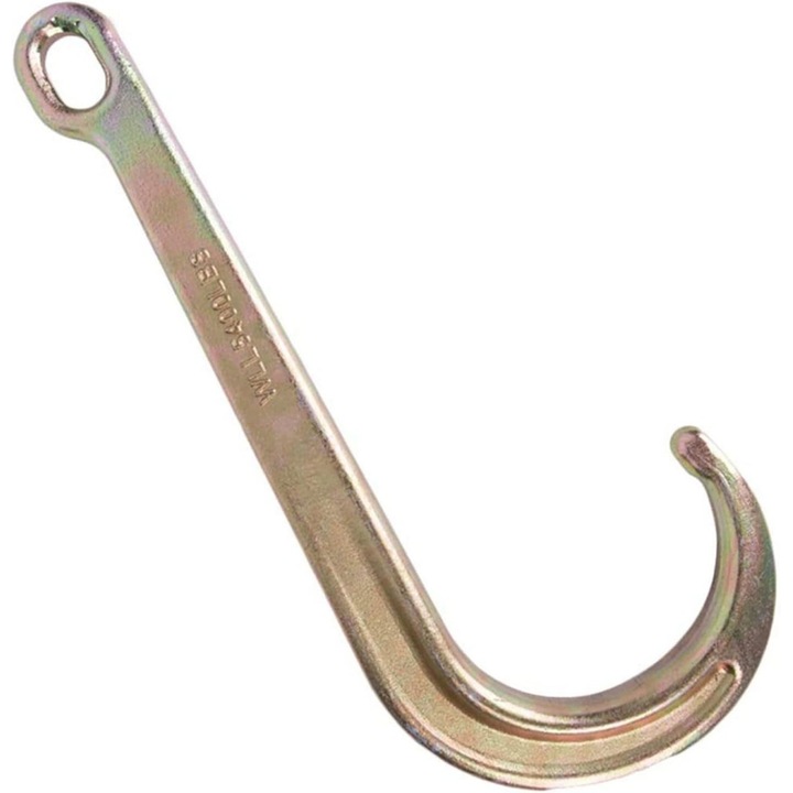 Carlig tip J 15" pentru tractari si recuperari auto, 5400 lbs, cu ochete 7200 lbs si Hammer Lock G80 incorporat