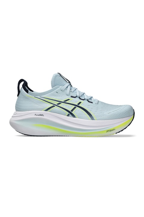Asics, Текстилни обувки за бягане Gel-Nimbus 27, Ледено синьо
