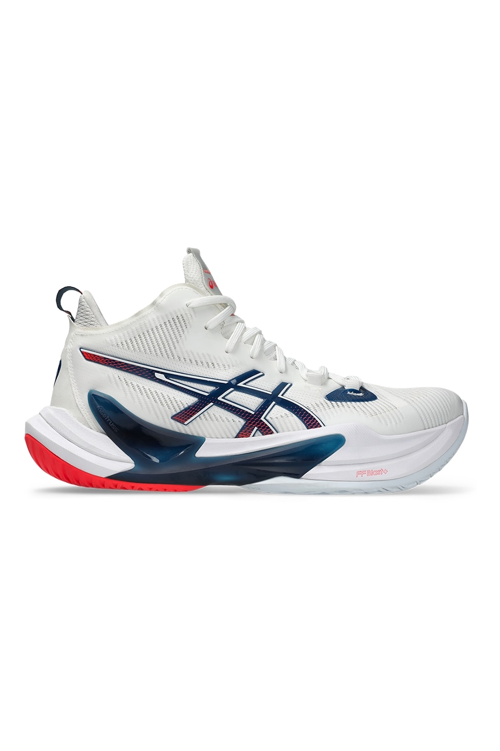 Asics, Pantofi mid-high pentru volei Metarise 2, Albastru inchis