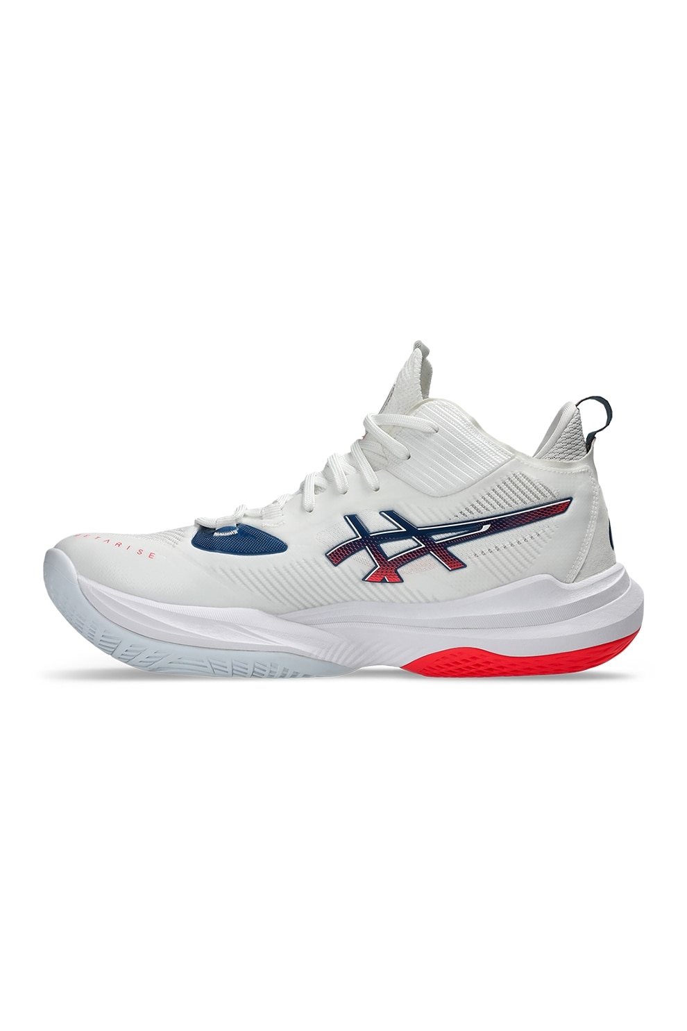 Asics, Pantofi mid-high pentru volei Metarise 2, Albastru inchis