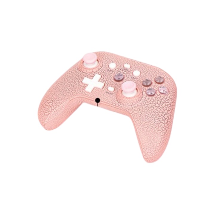 Controler de jocuri wireless, Bluetooth, iluminare RGB, sensibil, fara intarziere, compatibil cu iOS/Android/PC/Switch/PS, vibratii cu motor dublu, 1000mAh, roz