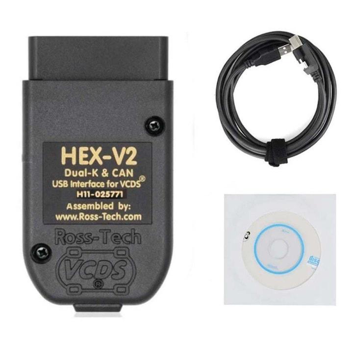 VAG-COM VCDS SuooTci OBD2 autódiagnosztikai teszter interfész, Volkswagen/Audi/Skoda/SEAT kompatibilis, USB, fekete
