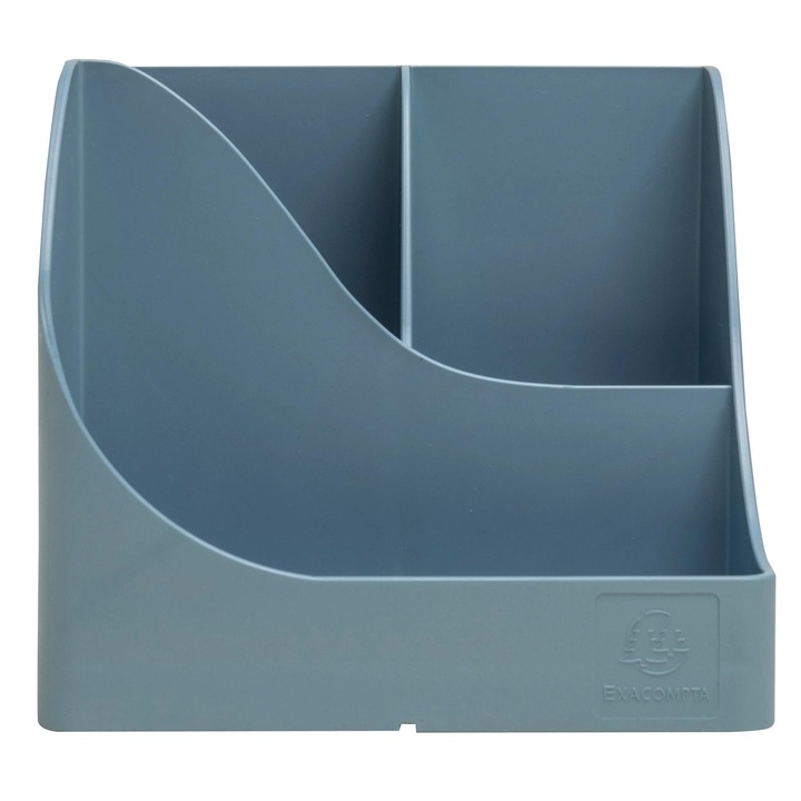 Organizator de birou Exacompta Authentic din plastic, albastru-gri