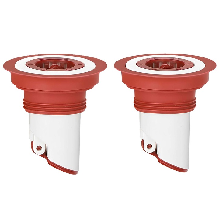 TREXORA дренажна система, комплект от 2, универсална, червено/бяла, 25-44 мм, ABS, усъвършенствана филтрация, автоматична защита.
