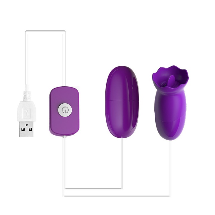 Vibrátor 25mmx50mm, távirányítóval vezérelhető, vízálló, vibrációs és nyelvelő-szimulációs készlet