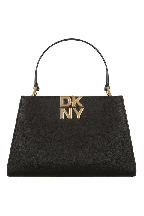 DKNY, Foster trapéz alakú texturált kézitáska, Fekete, 16 x 23 x 8