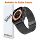 Curea tip Milanese din titan compatibila cu Apple Watch Ultra 2/1 49mm, Seria 10/9/8/7/6/SE/5/4/3/2/1 46mm/45mm/44mm/42mm, catarama magnetica reglabila – Negru