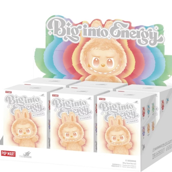 Плюшена играчка, Лабубу Чудовищата, серия Big Into Energy, поколение 3, Popmart, 17 см, Random BlindBox