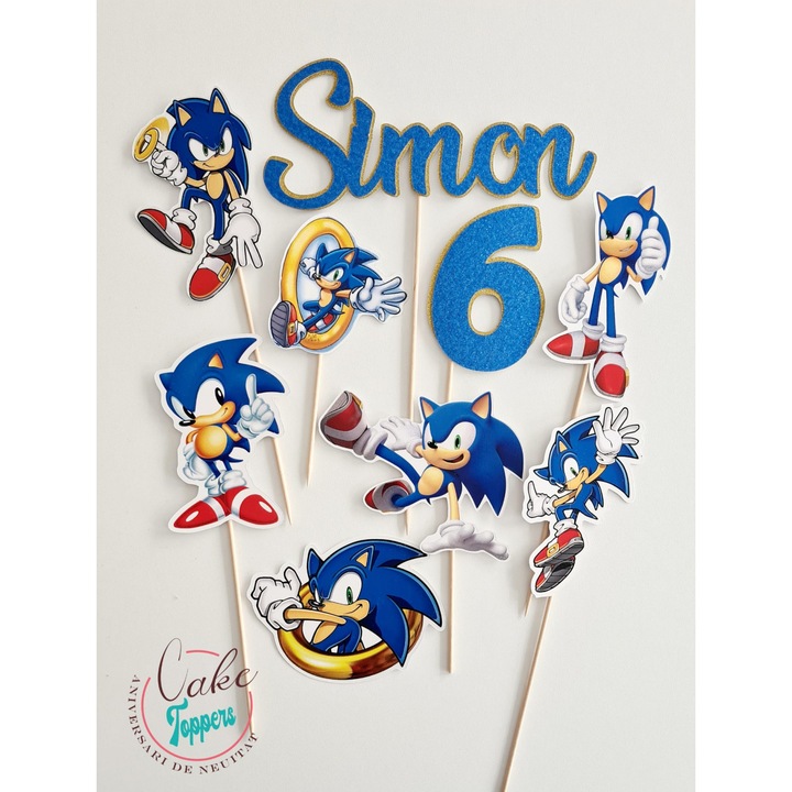 Set toppere Sonic, 5x12cm, carton lucios, spate alb, lemn/bambus