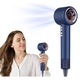Uscător de Păr Profesional 2000W, 110.000 RPM, Ioni Negativi, Albastru, Compact, 4 Accesorii