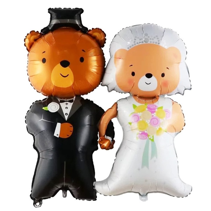 2 db-os menyasszonyi és vőlegényi alumínium lufi szett, esküvői dekoráció, újrafelhasználható