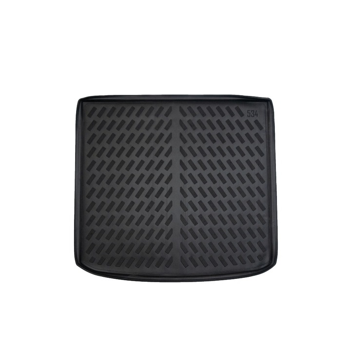 Prémium tálcás csomagtartó szőnyeg, alacsonyított talppal, 2020 utáni Skoda Enyaq-e modellekhez.