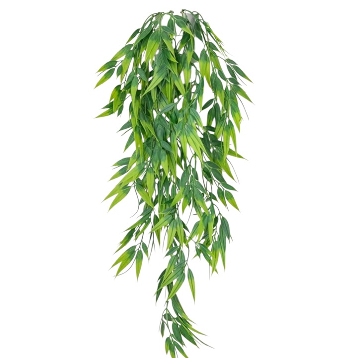 Planta decorativa verde din plastic, forma frunze de salcie, 80cm
