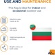 Steag Bulgaria 150x90 cm, Poliester Rezistent, Impermeabil, cu 2 Inele Alama, Drapel National pentru Exterior, Parade si Meciuri
