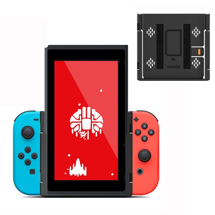 Suport Vertical NAXSIR pentru Nintendo Switch OLED & Switch - Compatibil cu Toate Modelele, Negru, Ideal pentru Jocuri Portret
