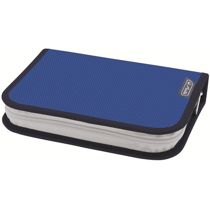 Penar neechipat Herlitz Uni Blue, compartiment unic, exterior buretat, 13.5x19.5x3cm