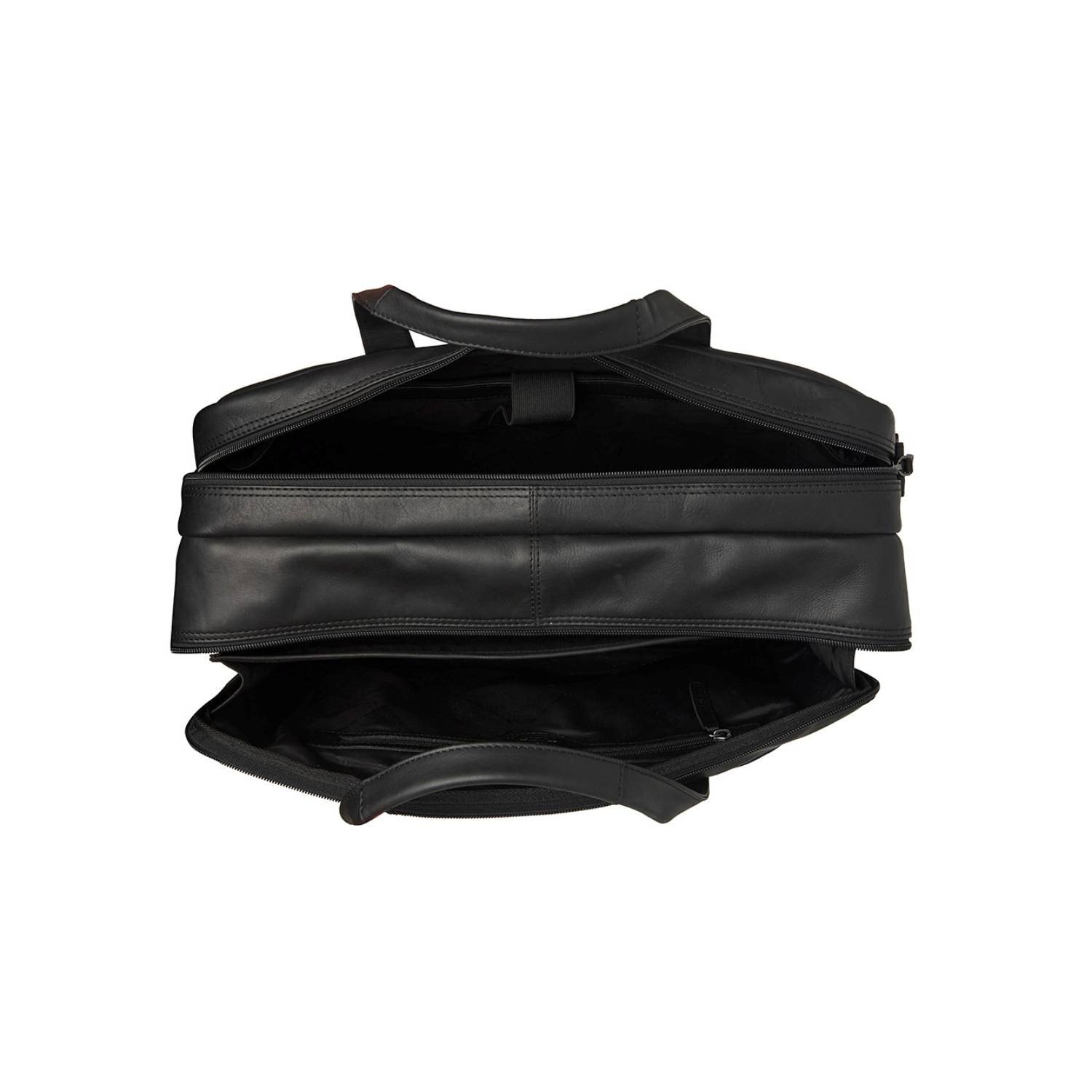 Geantă laptop The Chesterfield Brand Nivano, din piele naturală și nylon, bleumarin, 17 inch, 40x7x30cm