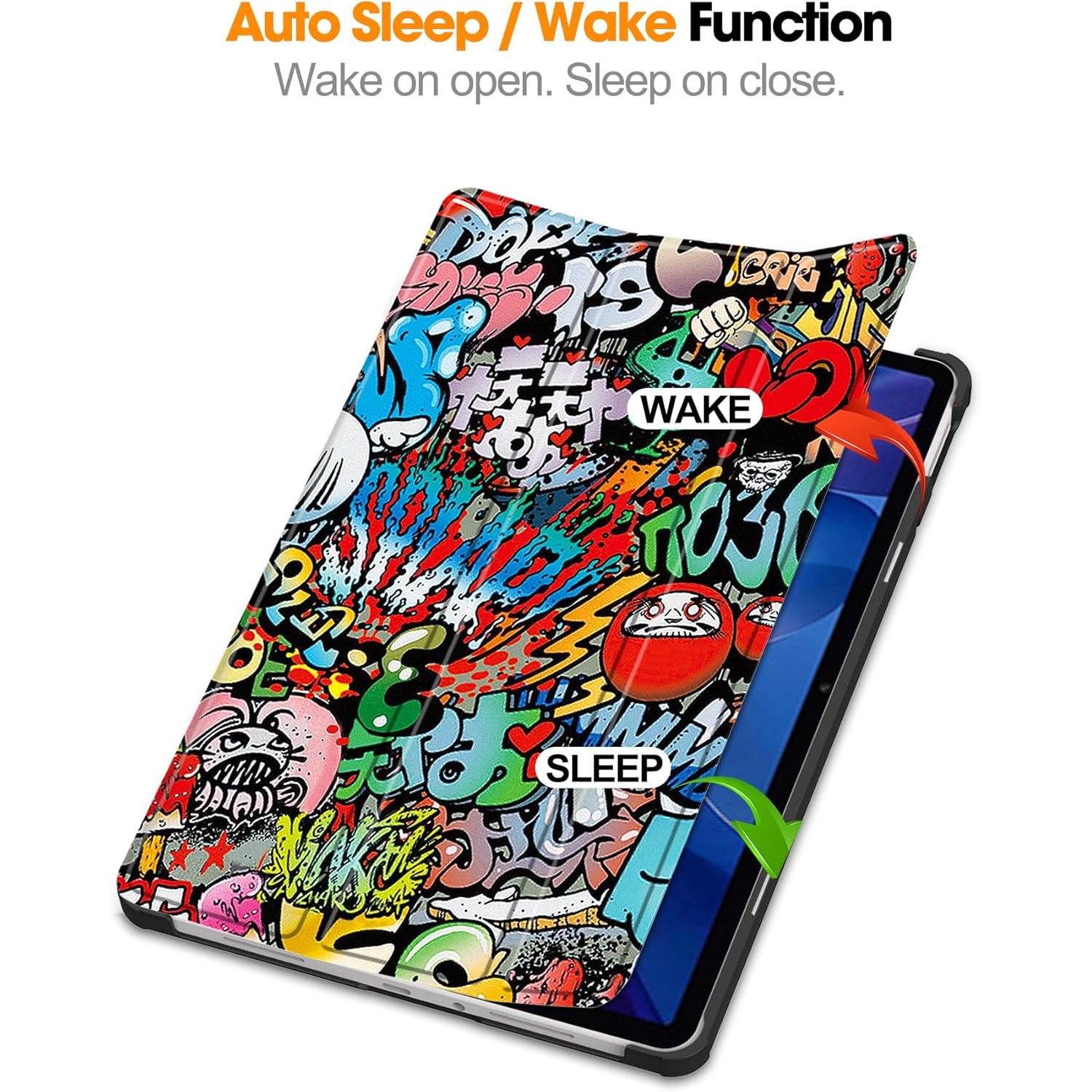 Husa pentru Xiaomi Redmi Pad 2 tip stand functie sleep/wake-up protectie 360 - Graffiti