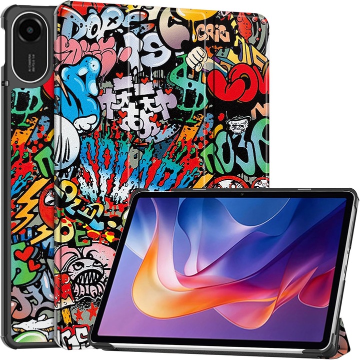 Husa pentru Xiaomi Redmi Pad 2 tip stand functie sleep/wake-up protectie 360 - Graffiti