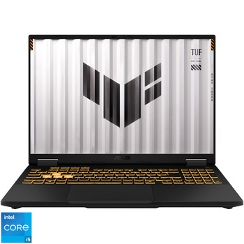 Laptop Gaming ASUS TUF F16 cu procesor Intel Core i5-13450HX pana la 4.6GHz, 16'', Full HD+, WUXGA, 165Hz, IPS, 32GB DDR5 RAM, 512GB SSD, NVIDIA GeForce RTX 5050 8GB GDDR7, No OS, Jaeger Gray