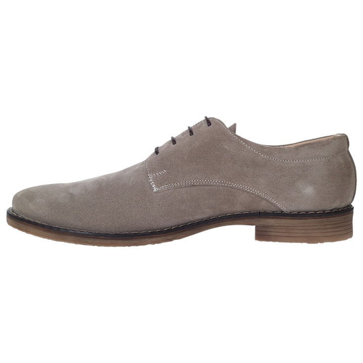 Pantofi barbati casual din piele naturala intoarsa culoare bej - PAVELBEJ3 Marimea 38