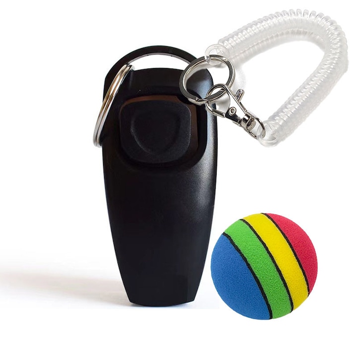 Kutyakiképző Készlet 3 hüvelykes, Kattintós, Sípos, Kiképzőlabda, Fekete/Fehér/Narancssárga