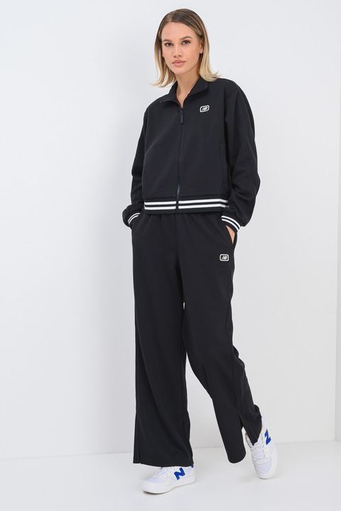 New Balance, Pantaloni de trening drepti cu slituri cu mansete Post Season, Negru