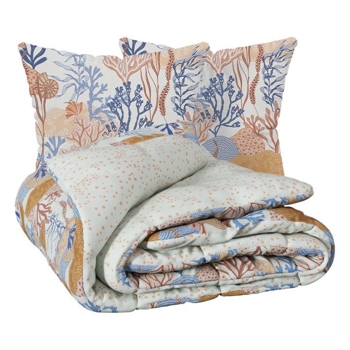 Azura ágyneműhuzat-szett 240x220, Atmosphera, megfordítható paplanhuzat, 2 párnahuzat 63x63 cm, pamutból, elegáns dizájn, modern modell, kényelmes anyag, gombos záródás