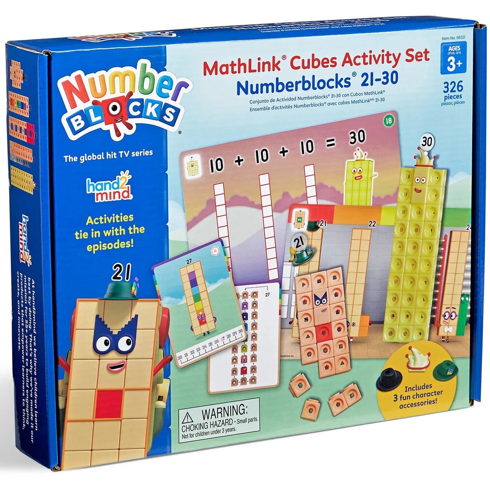 Jucarie educativa Hand2Mind - MathLink Cubes, Numberblocks 21-30, lb. engleza