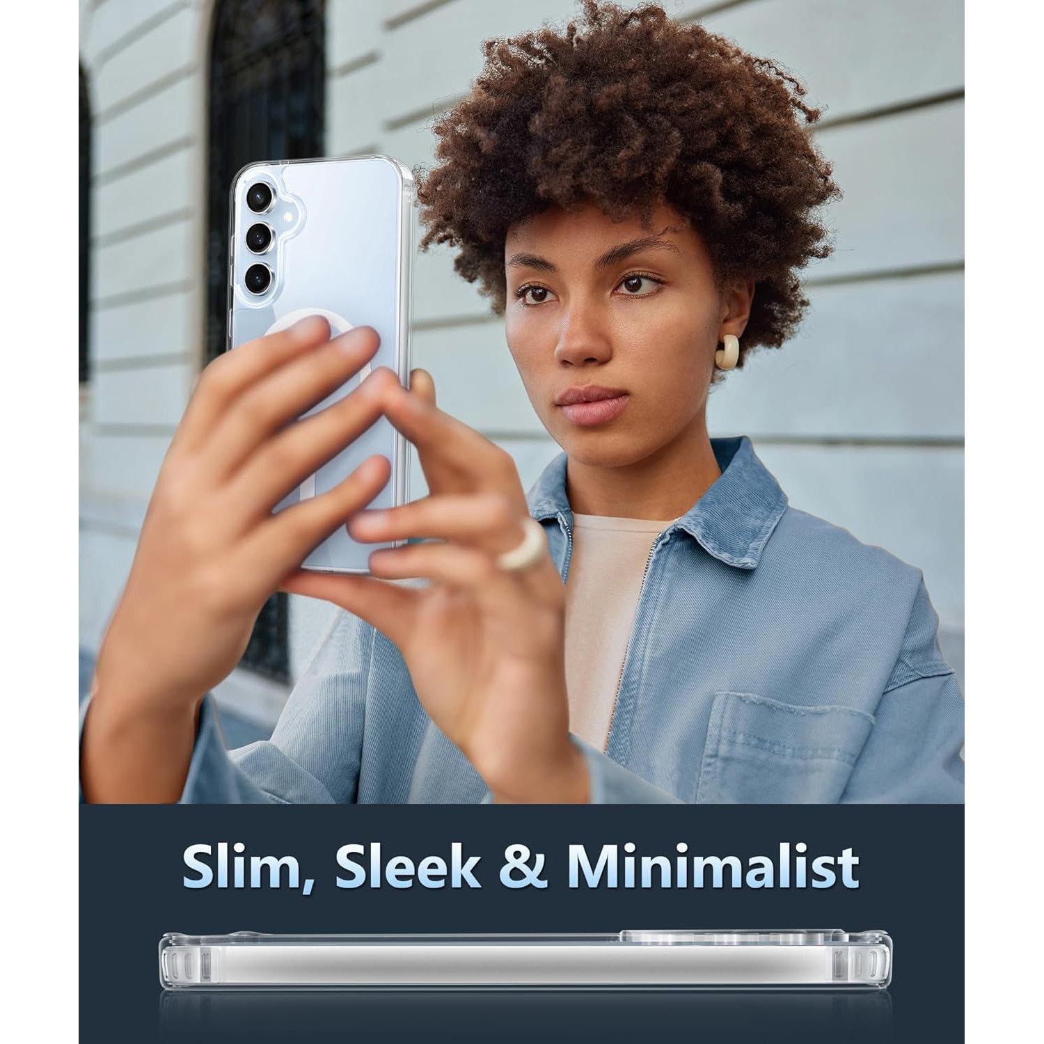 Husa magnetica transparenta pentru telefon mobil, compatibila cu MagSafe, MDUG®, protectie militara, anti-ingalbenire, seria clasica, transparenta, potrivita pentru Samsung Galaxy S24FE
