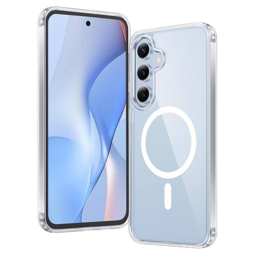 Husa magnetica transparenta pentru telefon mobil, compatibila cu MagSafe, MDUG®, protectie militara, anti-ingalbenire, seria clasica, transparenta, potrivita pentru Samsung Galaxy S24FE