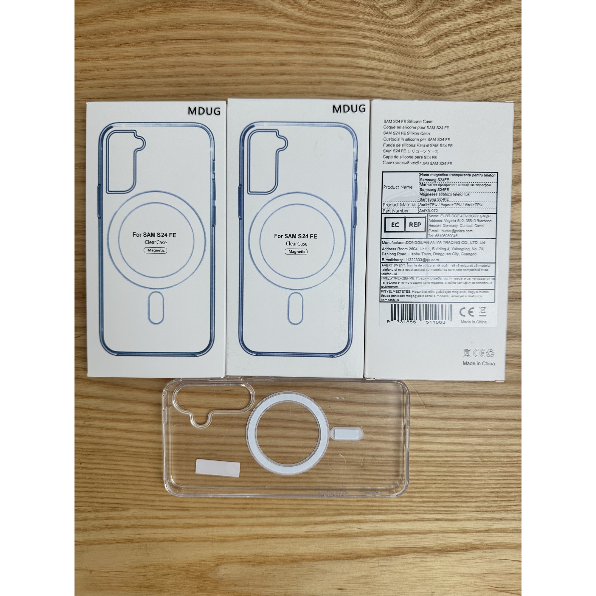 Husa magnetica transparenta pentru telefon mobil, compatibila cu MagSafe, MDUG®, protectie militara, anti-ingalbenire, seria clasica, transparenta, potrivita pentru Samsung Galaxy S24FE