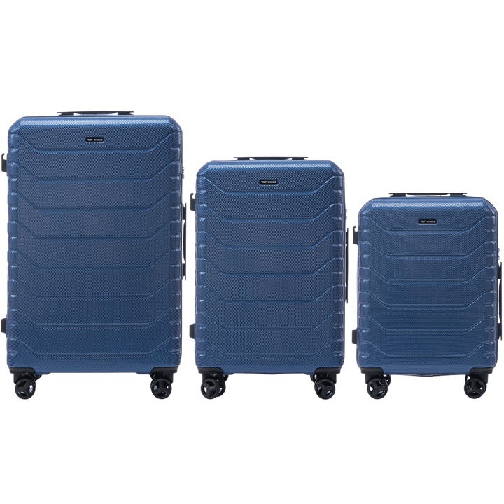 Set de Valize, Wings, Crake, 3 piese, Albastru, Policarbonat