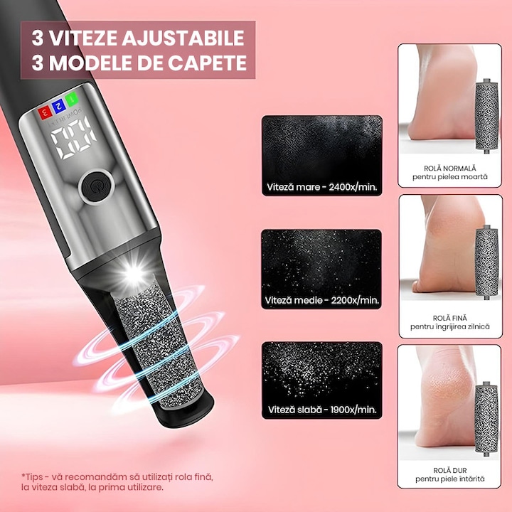 Pila electrica Ewentar SoftGlow EW-37 - accesoriile si capetele abrazive