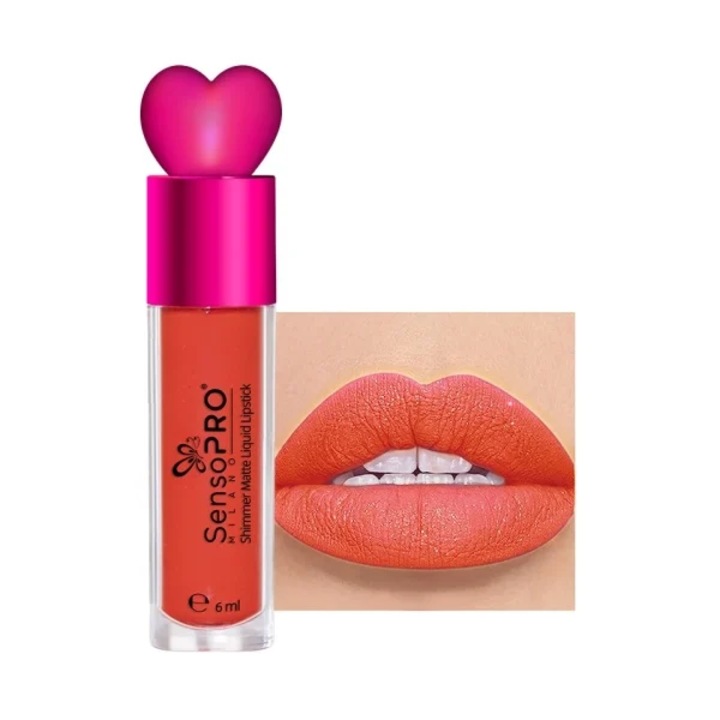 Матово течно червило с брокат Stardust Velvet - SensoPRO Milano, Aurora Red