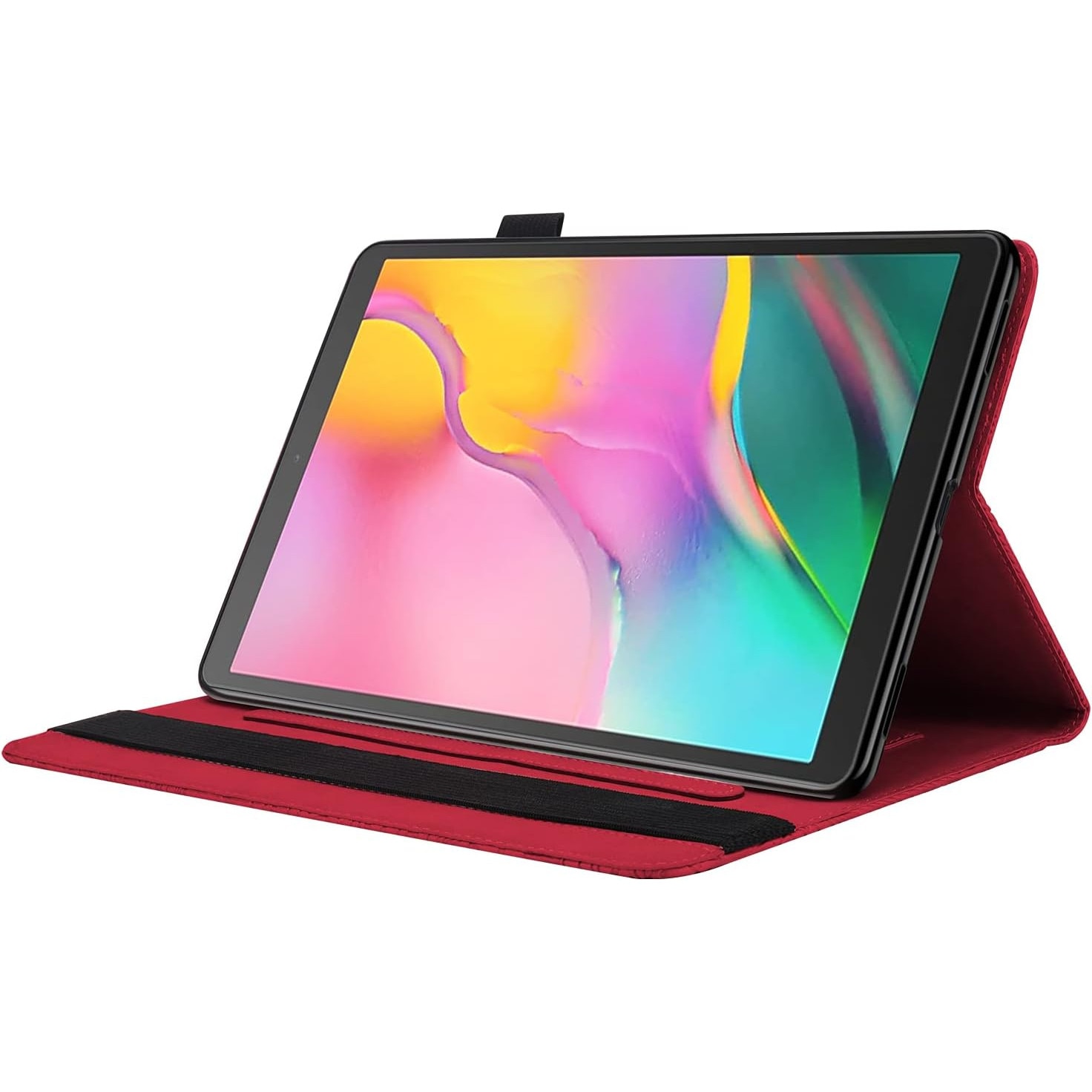 Husă tabletă Vkooer pentru Samsung Galaxy Tab A8 10.5 inch 2021, suport pentru carduri, roșie, 10.5 inch