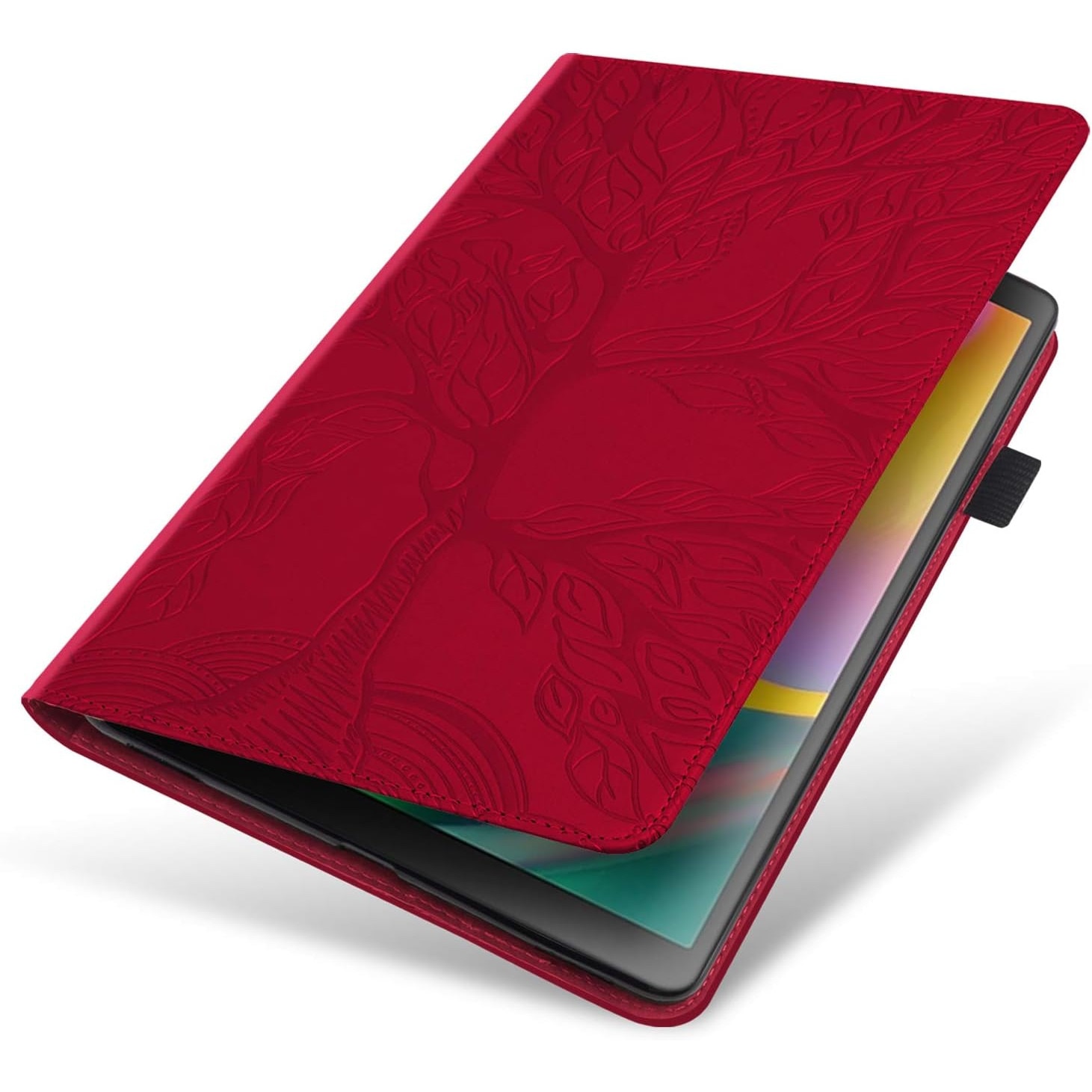 Husă tabletă Vkooer pentru Samsung Galaxy Tab A8 10.5 inch 2021, suport pentru carduri, roșie, 10.5 inch