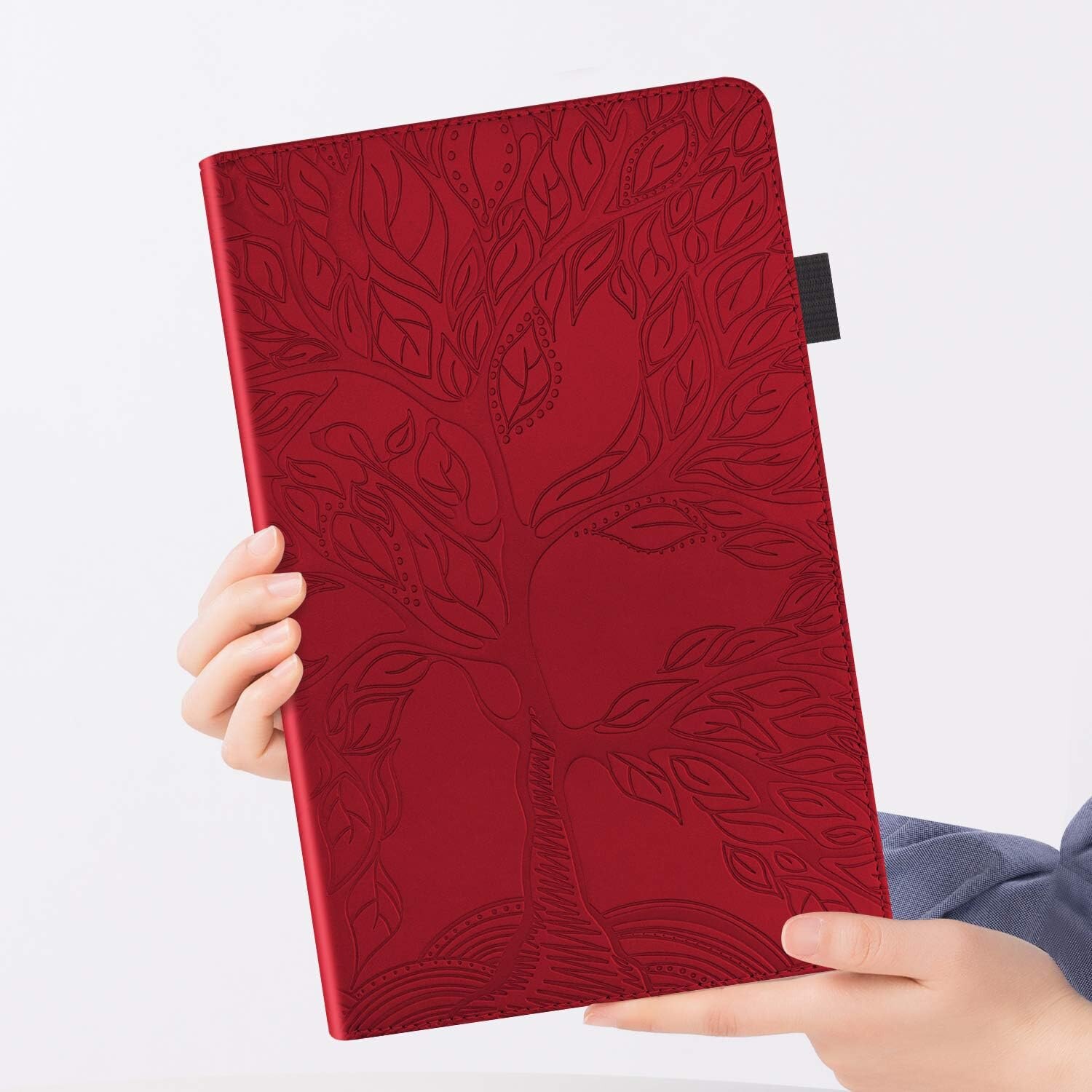Husă tabletă Vkooer pentru Samsung Galaxy Tab A8 10.5 inch 2021, suport pentru carduri, roșie, 10.5 inch