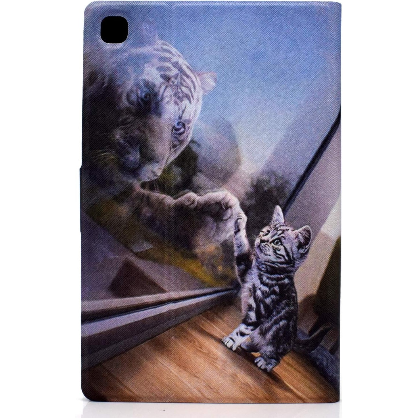 Husă carte Bspring pentru tabletă Samsung Galaxy Tab A7 Lite, 8.7 inch, piele PU, design pisică și tigru
