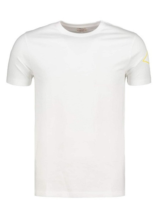 Lee Cooper férfi póló, fehér, logóval az ujján, rombusz alakú, sárga, XL-es méret