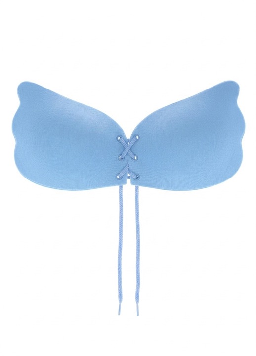 Sutien dama, fara bretele, Buticcochet, poliester si silicon, cupa Albastru, Albastru