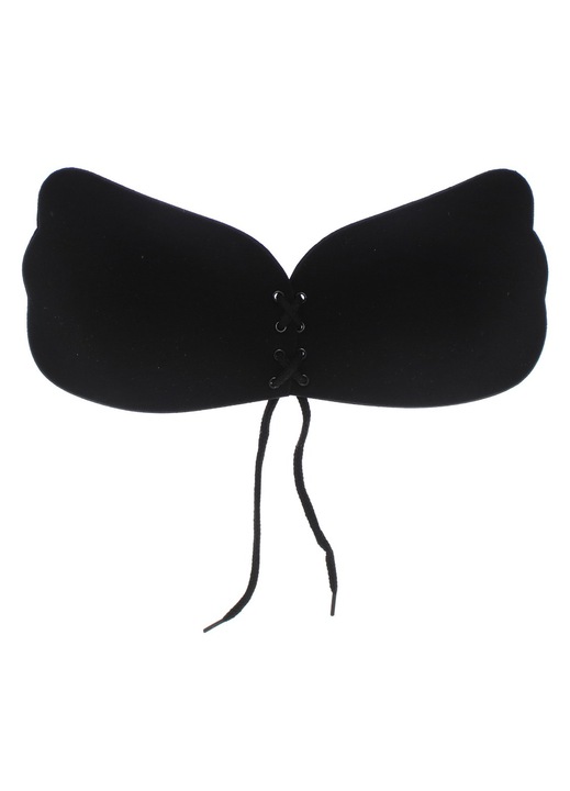 Női melltartó, pánt nélküli, Buticcochet, poliészter és szilikon, D kosaras, fekete - BST270