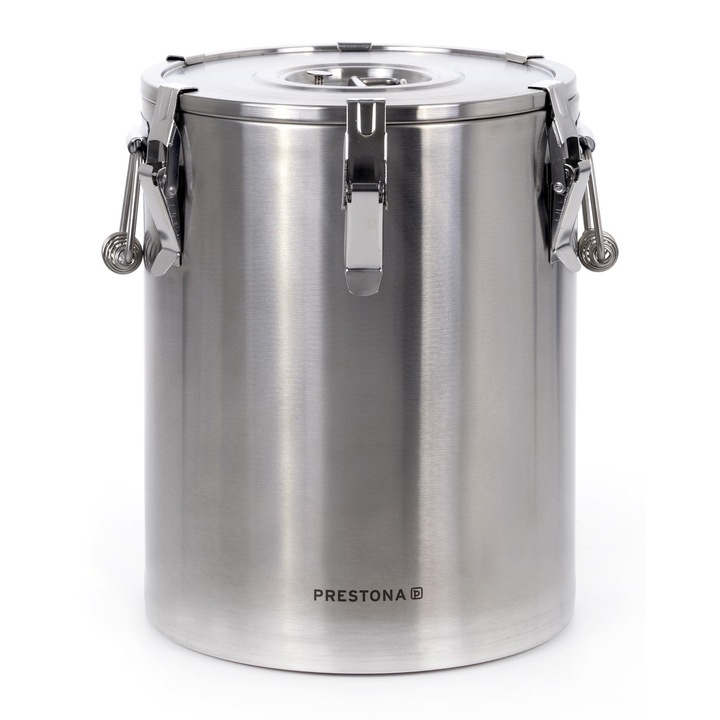 Termos pentru transportul mancare, PRESTONA, 25L, diametru 330 mm otel inoxidabil, izolatie ridicata, inox