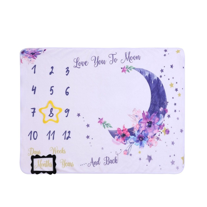 Születésnapi fotófülke, Szeretlek, 100*150 cm, Funny Party Team®, fehér/lila